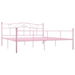 vidaXL Estructura de cama de metal rosa 180x200 cm