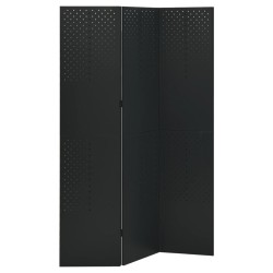 vidaXL Biombo divisor de 3 paneles acero negro 120x180 cm