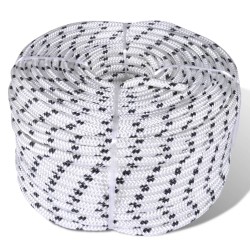vidaXL Cuerda trenzada poliéster 6 mm 250 mm blanco
