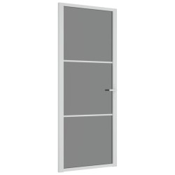 vidaXL Puerta interior vidrio EGS y aluminio blanco 83x201,5 cm