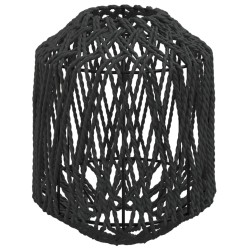 vidaXL Pantalla de lámpara hierro y papel negra Ø23x28 cm