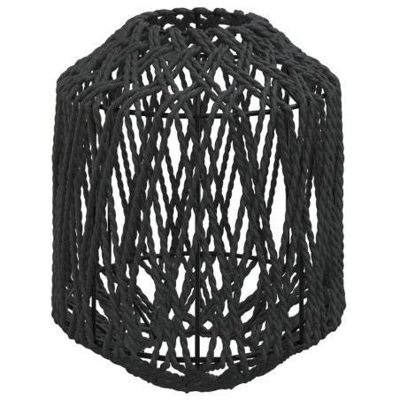 vidaXL Pantalla de lámpara hierro y papel negra Ø23x28 cm