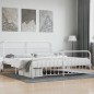 vidaXL Estructura cama metal con cabecero y estribo blanco 200x200 cm vidaXL Estructura cama metal con cabecero y estribo blanco 200x200 cm