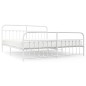 vidaXL Estructura cama metal con cabecero y estribo blanco 200x200 cm vidaXL Estructura cama metal con cabecero y estribo blanco 200x200 cm