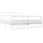 vidaXL Estructura cama metal con cabecero y estribo blanco 200x200 cm vidaXL Estructura cama metal con cabecero y estribo blanco 200x200 cm