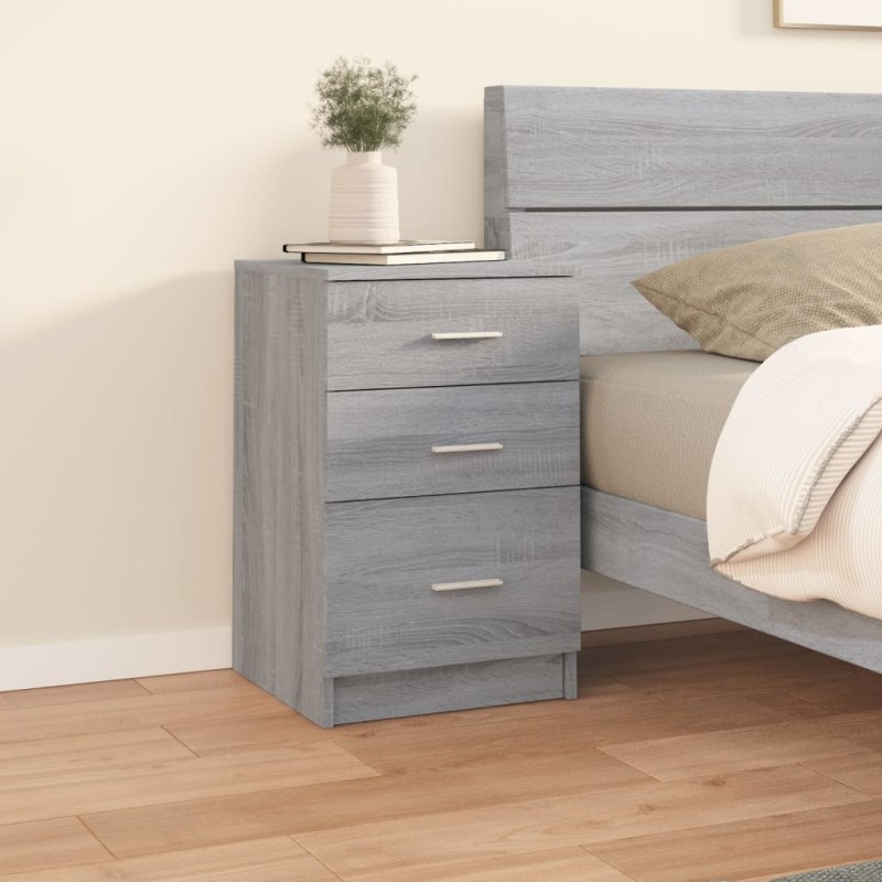 vidaXL Mesita de noche madera contrachapada gris Sonoma 40x40x63 cm vidaXL Mesita de noche madera contrachapada gris Sonoma 40x40x63 cm