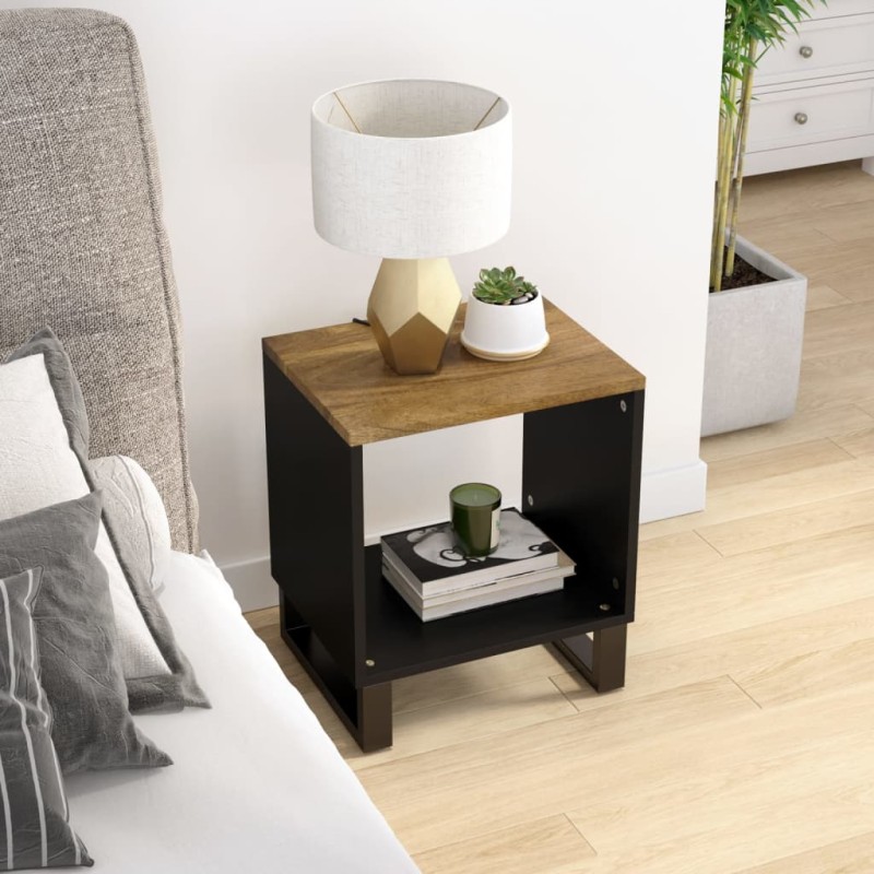 vidaXL Mesa de centro madera maciza mango y contrachapada 40x31x46 cm vidaXL Mesa de centro madera maciza mango y contrachapada 40x31x46 cm