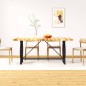 vidaXL Mesa de salón comedor de madera maciza de mango rugosa 180 cm