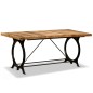 vidaXL Mesa de salón comedor de madera maciza de mango rugosa 180 cm