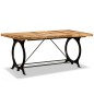 vidaXL Mesa de salón comedor de madera maciza de mango rugosa 180 cm