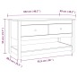vidaXL Mesa de centro de madera maciza de pino 102x49x55 cm
