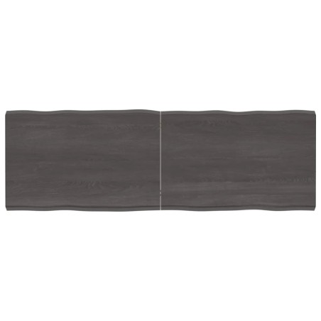 vidaXL Tablero mesa madera tratada borde vivo marrón 180x60x(2-6) cm