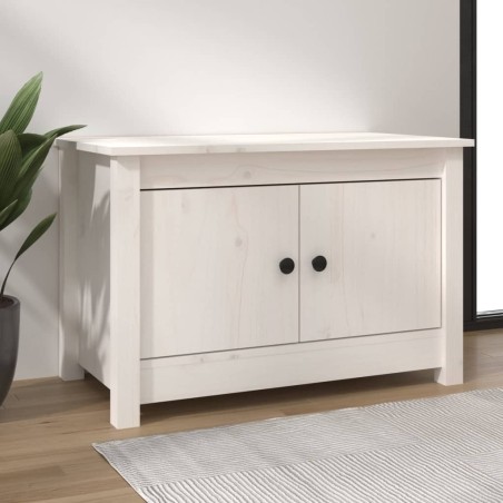 vidaXL Armario zapatero de madera maciza de pino blanco 70x38x45,5 cm