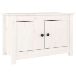 vidaXL Armario zapatero de madera maciza de pino blanco 70x38x45,5 cm