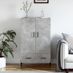 vidaXL Aparador alto madera de ingeniería gris hormigón 69,5x31x115 cm