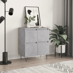 vidaXL Aparador de madera contrachapada gris hormigón 60x35x70 cm