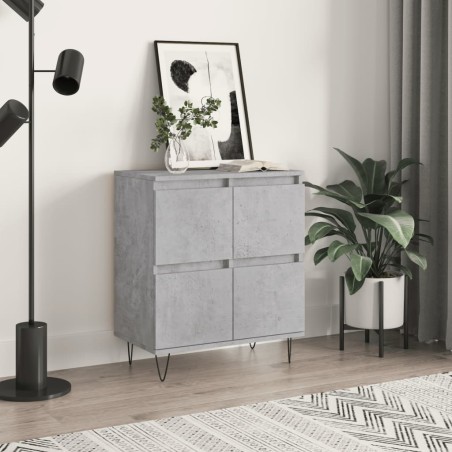 vidaXL Aparador de madera contrachapada gris hormigón 60x35x70 cm