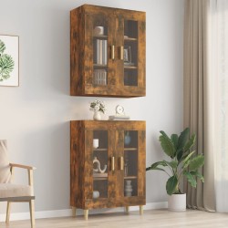 vidaXL Armario colgante de pared roble ahumado 69,5x34x90 cm