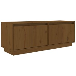 vidaXL Mueble de TV madera maciza de pino marrón miel 110x34x40 cm