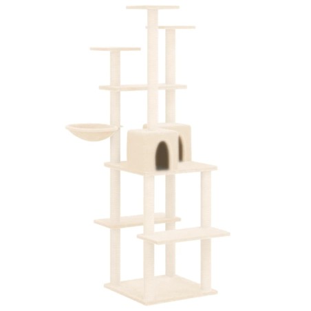 vidaXL Rascador para gatos con postes de sisal color crema 167 cm