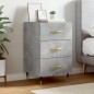 vidaXL Mesita de noche madera de ingeniería gris hormigón 40x40x66 cm