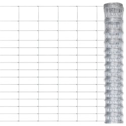 vidaXL Valla de jardín de acero galvanizado plateado 50x1,6 m