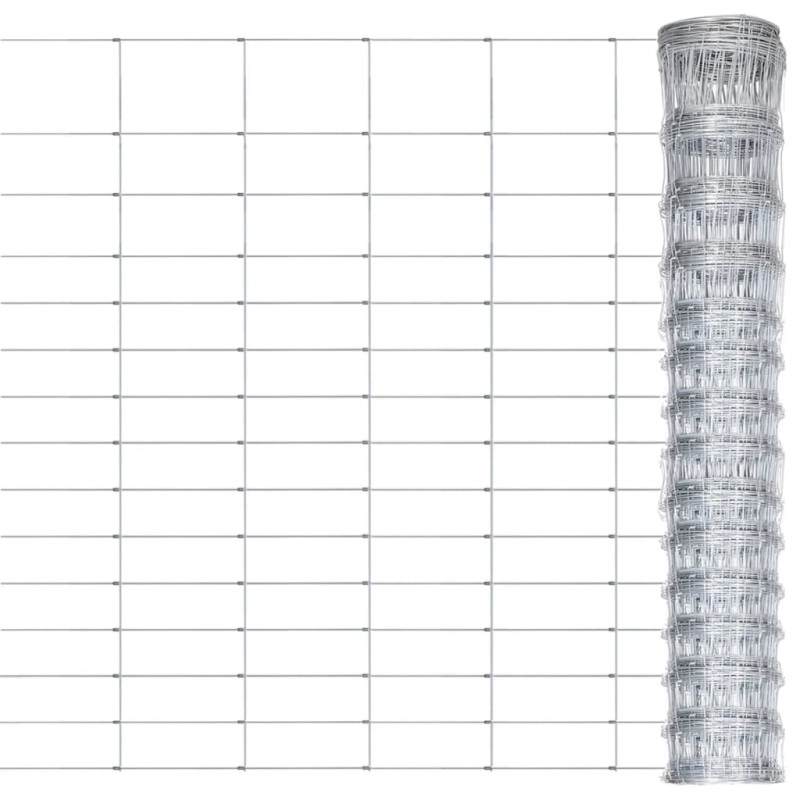 vidaXL Valla de jardín de acero galvanizado plateado 50x1,6 m