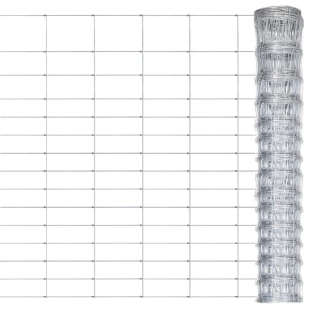 vidaXL Valla de jardín de acero galvanizado plateado 50x1,6 m