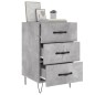 vidaXL Mesita de noche madera de ingeniería gris hormigón 40x40x66 cm vidaXL Mesita de noche madera de ingeniería gris hormigón 40x40x66 cm