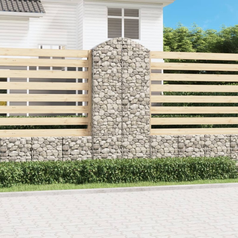 vidaXL Cesta gaviones forma arco hierro galvanizado 100x30x220/240 cm vidaXL Cesta gaviones forma arco hierro galvanizado 100x30x220/240 cm