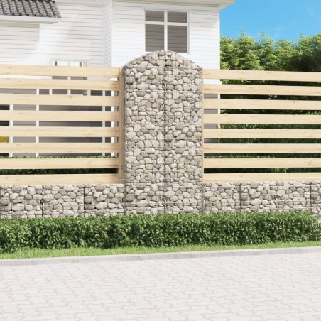 vidaXL Cesta gaviones forma arco hierro galvanizado 100x30x220/240 cm