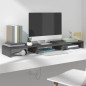 vidaXL Soporte de monitor madera maciza de pino gris 80x24x10,5 cm
