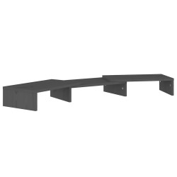 vidaXL Soporte de monitor madera maciza de pino gris 80x24x10,5 cm