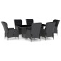 vidaXL Set comedor jardín 7 pzas cojines ratán sintético gris oscuro vidaXL Set comedor jardín 7 pzas cojines ratán sintético gris oscuro