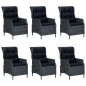 vidaXL Set comedor jardín 7 pzas cojines ratán sintético gris oscuro vidaXL Set comedor jardín 7 pzas cojines ratán sintético gris oscuro