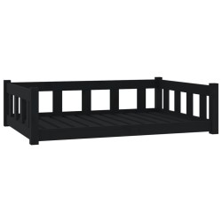 vidaXL Cama para perros madera maciza de pino negro 105,5x75,5x28 cm