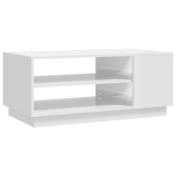 vidaXL Mesa de centro madera de ingeniería blanco brillo 102x55x43 cm