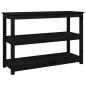 vidaXL Mesa consola madera maciza de pino negro 110x40x74 cm