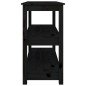 vidaXL Mesa consola madera maciza de pino negro 110x40x74 cm