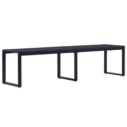 vidaXL Banco de jardín 180 cm tablero PS negro