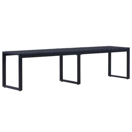 vidaXL Banco de jardín 180 cm tablero PS negro