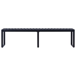 vidaXL Banco de jardín 180 cm tablero PS negro