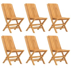 vidaXL Sillas de jardín plegables 6 uds madera maciza teca 47x47x89 cm