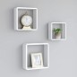 vidaXL Estantes cubo de pared 3 unidades MDF blanco vidaXL Estantes cubo de pared 3 unidades MDF blanco