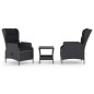 vidaXL Set muebles jardín 3 pzas ratán sintético gris oscuro y cojines vidaXL Set muebles jardín 3 pzas ratán sintético gris oscuro y cojines