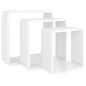 vidaXL Estantes cubo de pared 3 unidades MDF blanco vidaXL Estantes cubo de pared 3 unidades MDF blanco