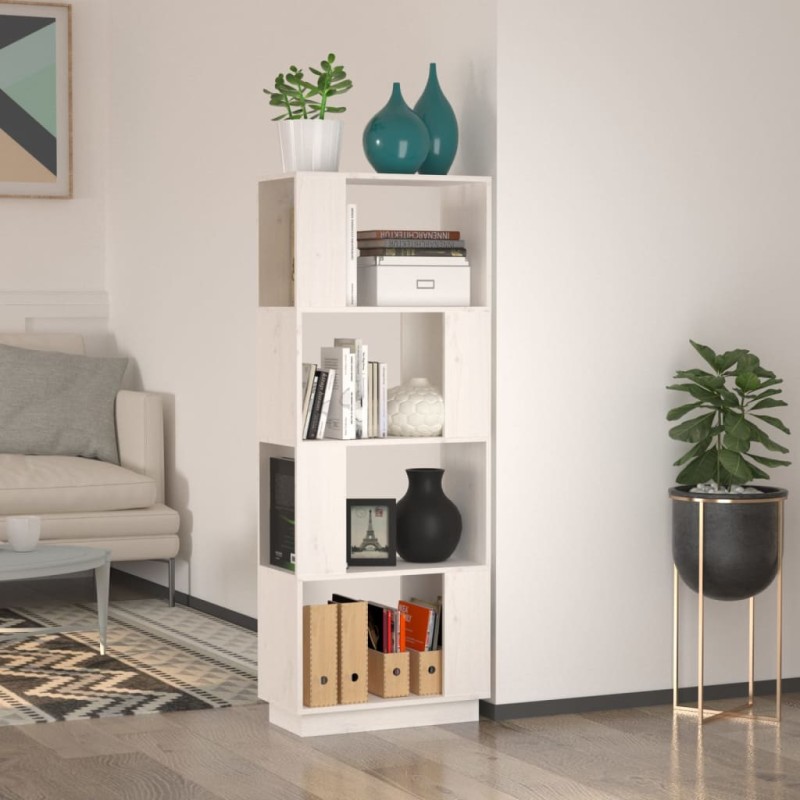 vidaXL Estantería/divisor de espacios madera pino blanco 51x25x132 cm vidaXL Estantería/divisor de espacios madera pino blanco 51x25x132 cm