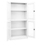vidaXL Armario oficina acero vidrio templado blanco 90x40x180 cm