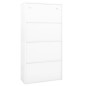 vidaXL Armario oficina acero vidrio templado blanco 90x40x180 cm