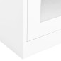vidaXL Armario oficina acero vidrio templado blanco 90x40x180 cm